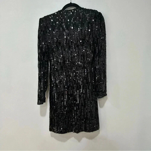 ASTR the label Women's Paris Velvet Sequin Wrap Mini Dress Small - Picture 4 of 11